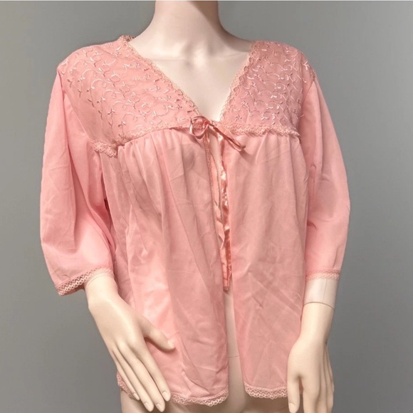 Vintage Bed Jacket Satin Bed Jacket Boudoir Baby Doll